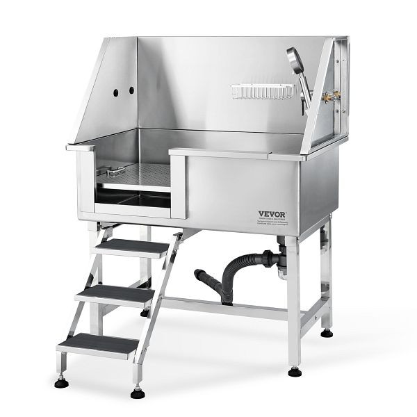 VEVOR Professionelle Hundepflegewanne 965,2mm Edelstahl Tierbadewanne Hundewaschstation max.100kg Hunden Pflege Dusche, BXGCWYG38ZHL7ABCEV0
