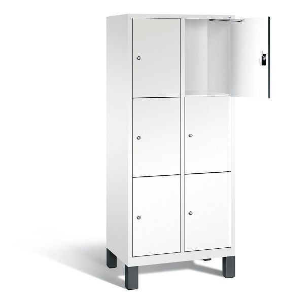 C+P Schließfachschrank Evolo, H1850xB810xT500mm, Farbe: Verkehrsweiß / Dekor Weiß, 48010-223 S10163