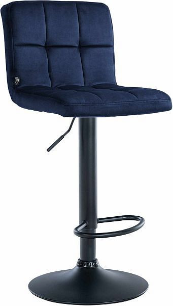 CLP Barhocker Peru Samt schwarz, blau, 323779, 4255716313647