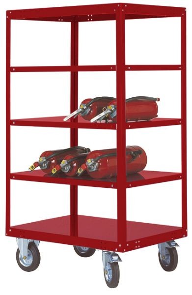 Manuflex Etagenwagen TRANSOMOBIL, mit 500 kg Tragkraft, HxBxT: 1795 x 1000 x 700 mm, rubinrot, TT4263.3003
