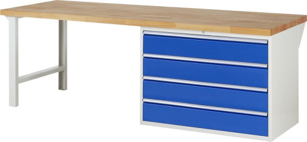 RAU Werkbank Serie 7000 - Modell 7709, B2500 x T900 x H890 mm, Systemunterbau B2500 x T850 x H850 mm, 03-7709A1-259B4M.11