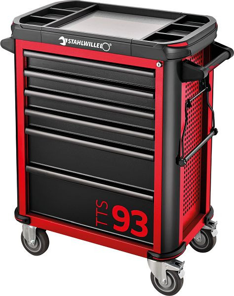 STAHLWILLE Werkstattwagen TTS 93/66 Schub, Länge 481 x 877 x 1000 mm rot, RAL 3020; schwarz RAL 9005, 81200155