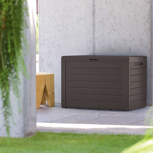 casaria Gartenbox Lille 190L Braun in Holzoptik wetterfest abschließbar, 108494