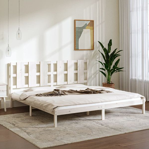 vidaXL Massivholzbett Weiß 180x200 cm, Top-Qualität, 3105616