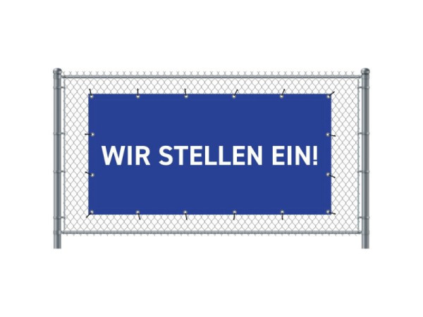 Showdown Displays Zaun-Banner 200 x 100 cm Wir Stellen Ein Deutsch Blau, FBG200-100-I733