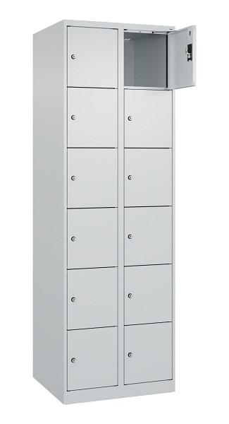 C+P Schließfachschrank Evolo PLUS, 12 Fächer, 1850x600x500mm, 7035/7035, 049000-206 S10013