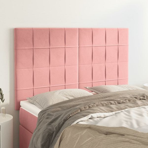 vidaXL Kopfteile 4 Stück Rosa 72x5x78/88 cm Samt, 3116385