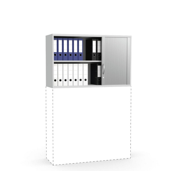 Deskin Rollladen-Aufsatzschrank Multi M pro, Dekor lichtgrau, B 1200 x H 750 x T 420 mm, 270201