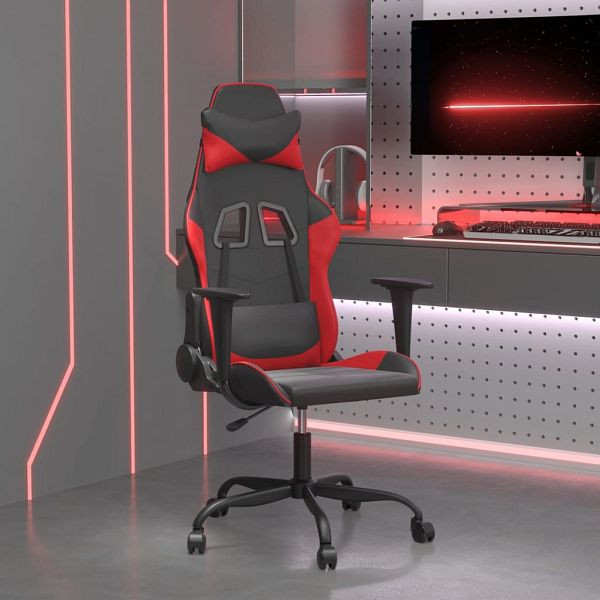 vidaXL Gaming-Stuhl Schwarz und Rot Kunstleder, 3143642