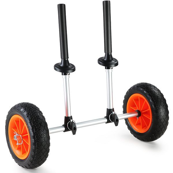 VEVOR Kajakwagen 252x670x605mm Kanuwagen bis 127kg belastbar Surfwagen Aluminiumlegierung 20cm Gummiräder 110-455mm Einstellbar, C280LBS10INCHASOUV0