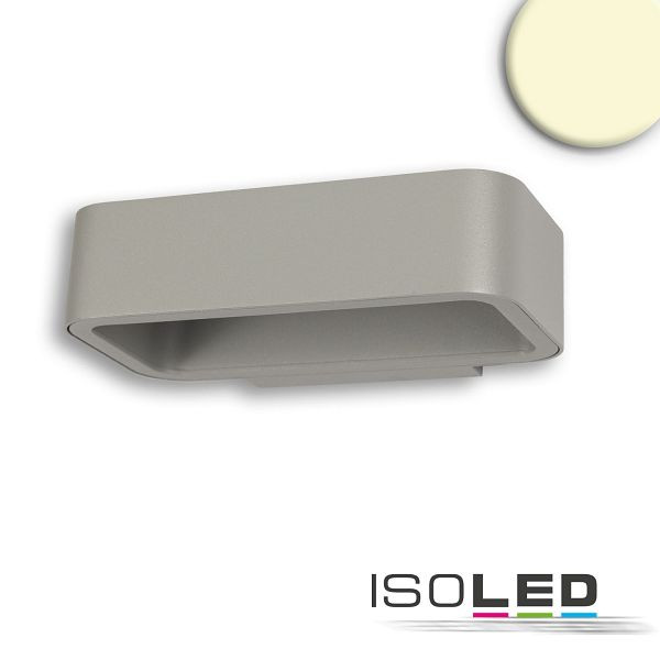 ISOLED LED Wandleuchte Up&Down 1x7W CREE, IP54, silbergrau, warmweiß, 112195
