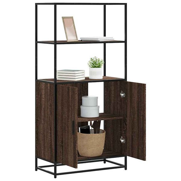 vidaXL Highboard Braun Eichen-Optik 68x35x139 cm Holzwerkstoff Metall, 849053