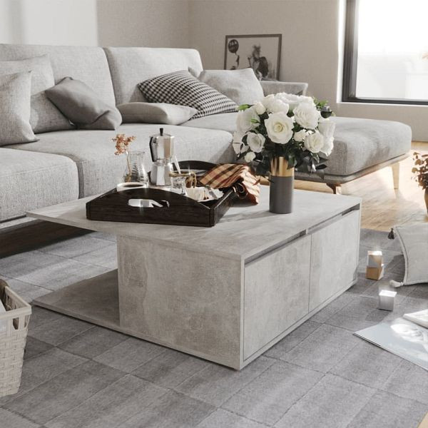 vidaXL Couchtisch Betongrau 80x80x31 cm Holzwerkstoff, 806880