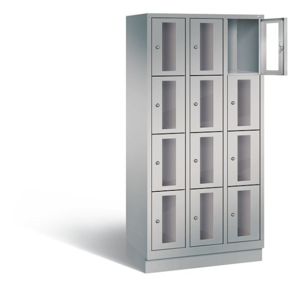 C+P Schließfachschrank Classic, H1800xB900xT500mm, Farbe: Weißaluminium, 8020A304 S10009