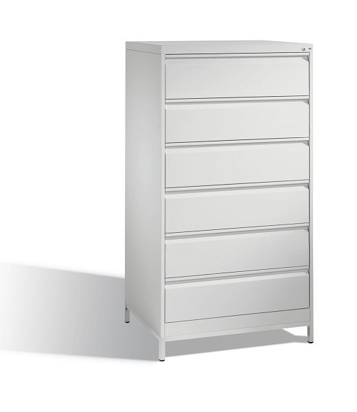 C+P Karteischrank Acurado, H1357xB787xT590mm, Farbe: Lichtgrau, Griffleiste, mit Gestell, 12936-323 S10069
