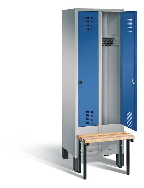 C+P Garderobenschrank Evolo, H1850xB610xT815mm, Farbe: Weißaluminium / Enzianblau, 48030-20 S10135