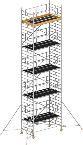 Layher Gerüst Uni Breit P2 SAFETY PLUS mit Doppelgeländer und Gerüststützen, Max. Plattformhöhe: 9,20 m, 1422129