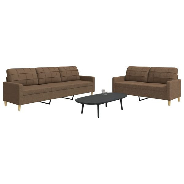 vidaXL 2-tlg. Sofagarnitur Braun Stoff, 3278322, 8721102603136