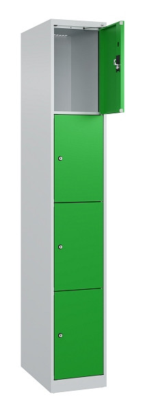 C+P Schließfachschrank Evolo PLUS, 4 Fächer, 1850x300x500mm, 7035/6037, 049000-104 S10011