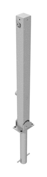 Schake Absperrpfosten (Klapppfosten) Stahlrohr 70 x 70 mm umlegbar, mit Dreikantverschluss, zum Einbetonieren, 470FUH