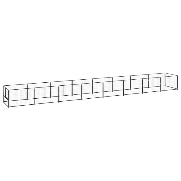 vidaXL Hundezwinger Schwarz 8 m² Stahl, 800 x 100 x 70 cm, 3082098