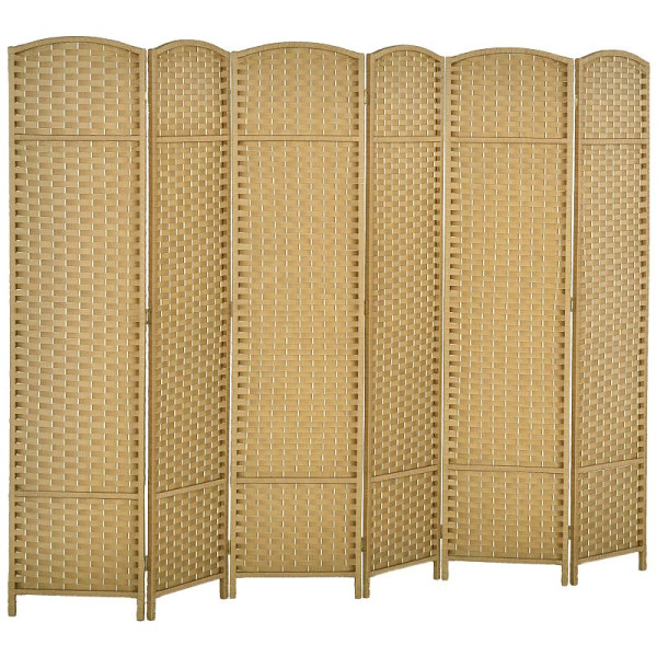 HOMCOM 6-teiliger Raumtrenner, Faltbarer Sichtschutz, Sichtschutzwand für Wohnzimmer, 830-814V01ND