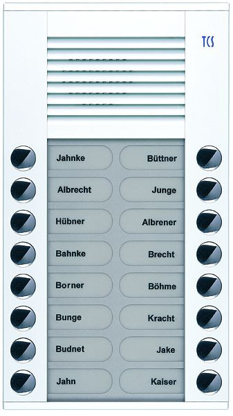 TCS Audio Außenstation Serie PES 16 Klingeltasten (rechts-/ linksbündig), AP weiß, PES16-WS/04