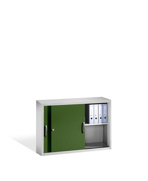C+P Aufsatzschrank Acurado, H790xB1200xT400mm, Farbe: Lichtgrau / Resedagrün, Bügelgriff, 2 OH, 2045-00 S10118