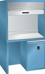 LISTA Qualitätsstation 2x36x36E (BxTxH) 1434x725x2200mm D / Schuko Farbe: Lichtblau, 17.832.010