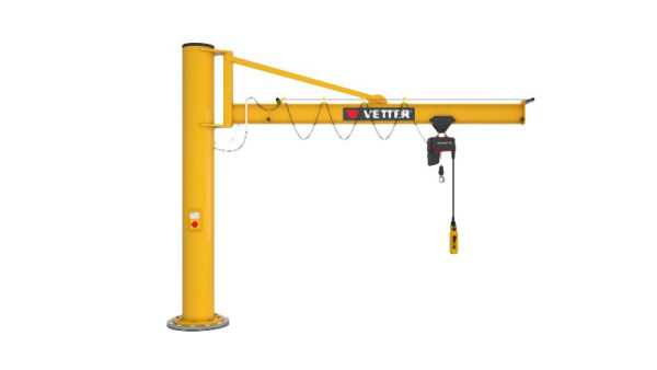 Vetter 250kg, 6,0m Säulenschwenkkran PS + Verbundanker-System + Elektrokettenzug, PS2,5-6,0+VAS2+SiXX2F-HF