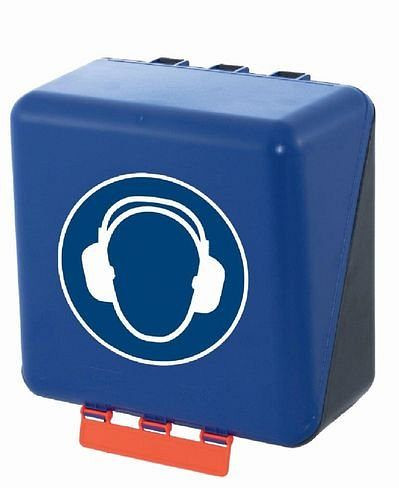 DENIOS Midibox zur Aufbewahrung von Gehörschutz, blau, 116-484