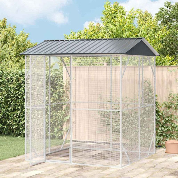 vidaXL Vogelkäfig Anthrazit 215 x 208 x 247 cm Verzinkter Stahl, 3325152