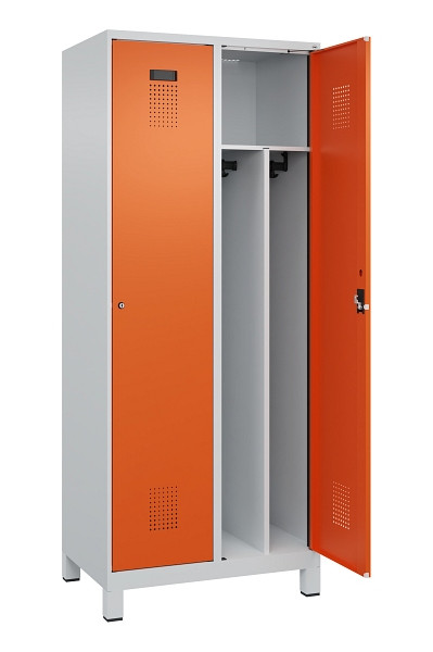 C+P Spind Evolo PLUS, mit Füßen, 2 Abteile, 1950x800x500mm, 7035/2004, Verschluss Zylinderschloss, 049010-22F S10029