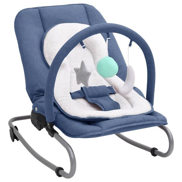 vidaXL Babywippe Marineblau Stahl, bequem, zur Beruhigung, 10256