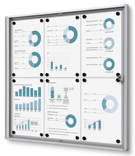 Deskin Schaukasten Metallrückwand Innen, B1, Aluminium, 711 x 26 x 655 mm, 281449