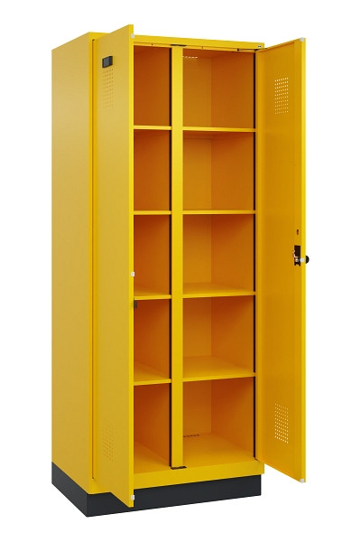 C+P Wäsche-Spind Evolo PLUS, mit Sockel, 2 Abteile, 1950x800x500mm, 1023/1023, Verschluss Drehriegel, 049022-22B S10022