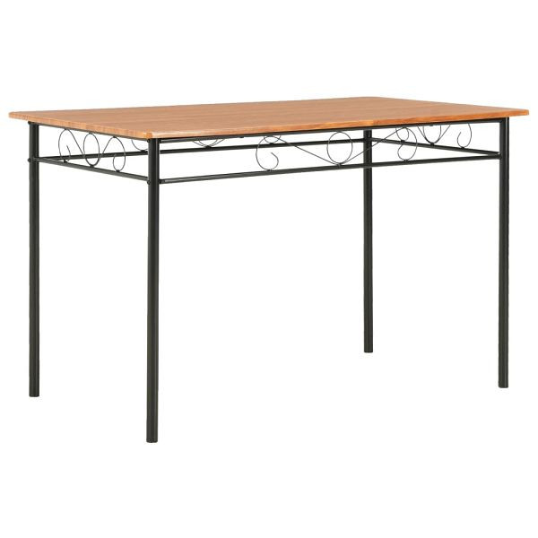 vidaXL Esstisch Braun und Schwarz 120×70×75 cm MDF, 281402