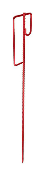 Schake Absperrbandhalter für den vielseitigen Einsatz im Straßenbau, rot lackiert, aus geriffeltem Rund-stahl gefertigt, 315523