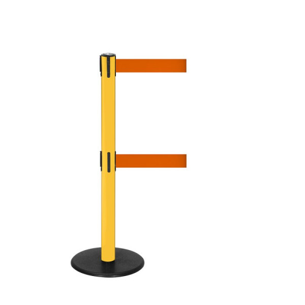 Stein HGS Personenleitsystem -P-Line Duo-, gelb, orange, mit magnetischem Gurtendstück, Gurtlänge: 2 x 4 m, 14153-1504