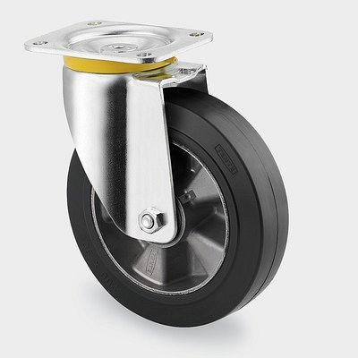 TENTE-ROLLEN Lenkrolle, Rad-Ø 160 mm, Tragfähigkeit 350 kg, Bauhöhe 200 mm, A 67 Shore, 4680IEP160P63