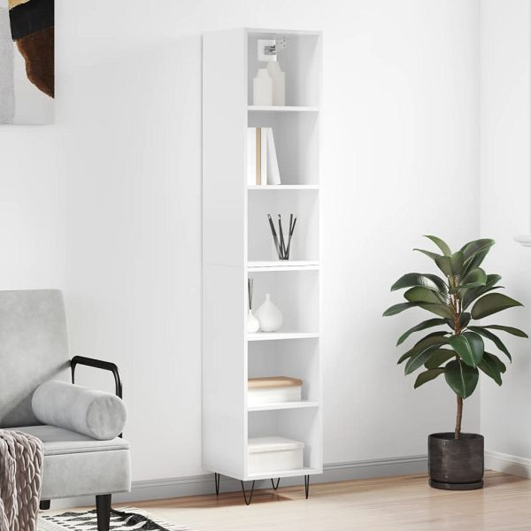 vidaXL Highboard Hochglanz-Weiß 34,5x32,5x180 cm Holzwerkstoff, 3189823