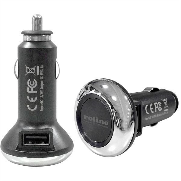ROLINE LED USB Charger mit KFZ-Stecker, 2 Port, 15,5W, 19.07.1055