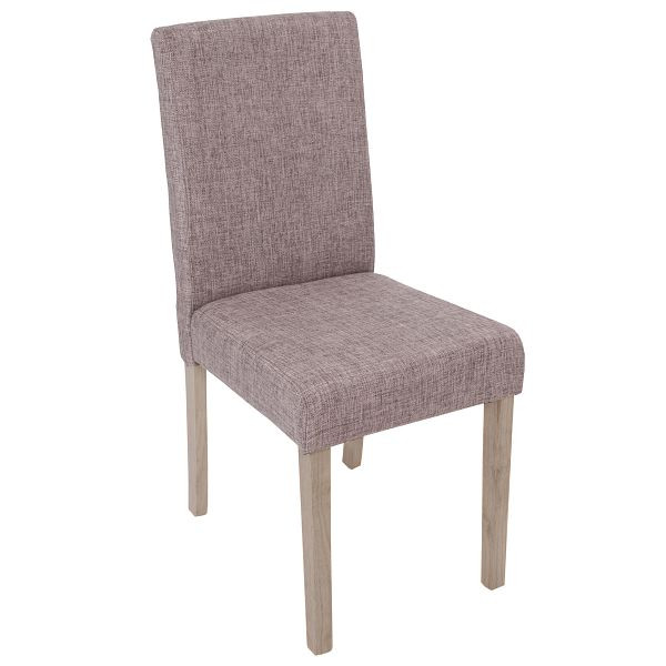 Mendler 4er-Set Esszimmerstuhl Littau, Stuhl Küchenstuhl, Textil, grau, Beine Struktur - Eiche, 48066