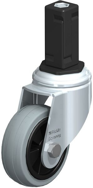 Blickle LKRA-VPA 80G-11-EV14 Apparate-Lenkrolle mit Expander, Vollgummi, Grau, 848097