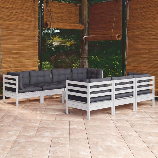 vidaXL 8-teilig Garten-Lounge-Set mit Kissen Kiefer Massivholz, 3096161