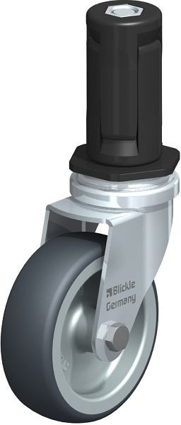 Blickle LRA-TPA 75G-ER04 Apparate-Lenkrolle mit Expander, Thermoplastisches Gummi-Elastomer, Grau, 847804