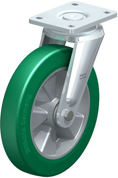 Blickle LO-ALST 250K Stahlgeschweißte Schwerlast-Lenkrolle, Blickle Softhane®, Grün, 579680