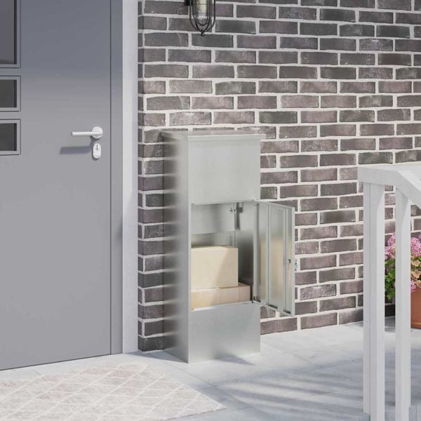 vidaXL Paketdrop-Box Schwarz 44,5 x 29 x 110,5 cm Verzinkter Stahl, 874931