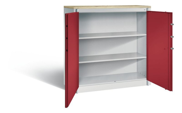 C+P Feuerschutzschrank Certos, H1226xB1200xT500mm, Farbe: Lichtgrau / Rubinrot, Klinkengriff, 3 OH, 1181-00 S10560
