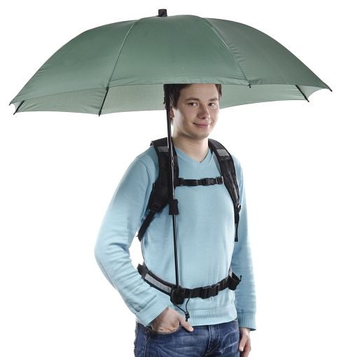 Walimex pro Swing handsfree Regenschirm oliv mit Tragegestell, Ø 114cm, ca. 100cm lang, 366g, Teleskop-Fiberglasschaft, reißfestes Polyestergewebe, 1017911